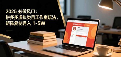 2025 必做风口：拼多多虚拟类目工作室玩法，矩阵复制月入 1-5W