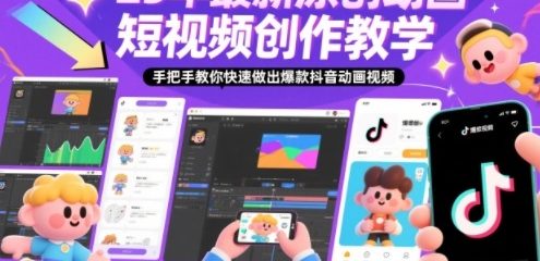 25年最新原创动画短视频创作教学,手把手教你快速做出爆款抖音动画视频