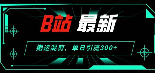 B站最新，搬运混剪，单日引流300+创业粉