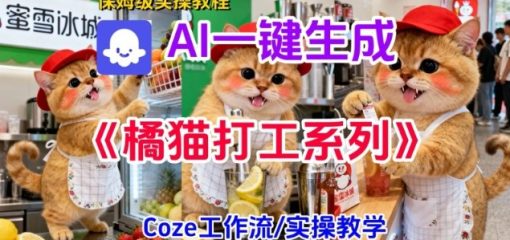 Coze扣子工作流一键生成胖橘猫打工短视频,保姆级实操搭建教学