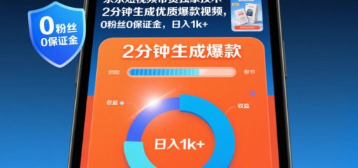 京东短视频带货独家技术,2分钟生成一条优质爆款视频,0粉丝0保证金,日入1k+【揭秘】