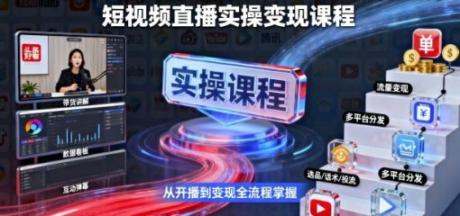 今日头条(好看，腾讯，YouTube等横屏)短视频直播实操变现课程