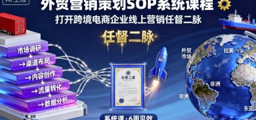 外贸营销策划SOP系统课程，打开跨境电商企业线上营销任督二脉