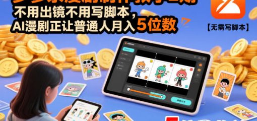 多参宗漫剧制作教学2期，不用出镜不用写脚本，AI漫剧正让普通人月入5位数