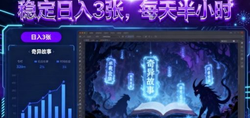 头条号AI黑科技生成奇异故事，稳定日入3张，每天半小时