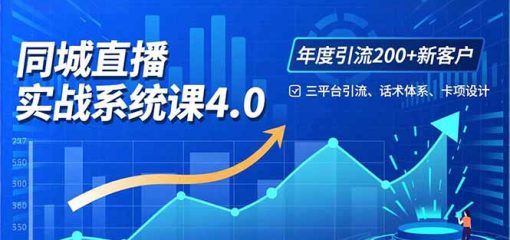实体店直播实战班4.0，三平台引流、话术体系、卡项设计，年度引流200客月增10万