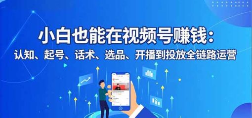 小白也能在视频号赚钱：认知、起号、话术、选品、开播到投放全链路运营