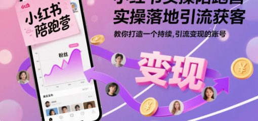 小红书实操陪跑营，实操落地引流获客，教你打造一个持续引流变现的账号