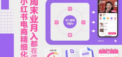 小红书电商精细化运营全流程，周末副业月入1W+，全套方法都在这了