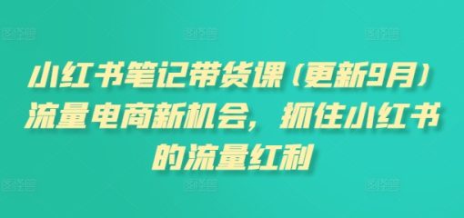 小红书笔记带货课(更新25年12月)流量电商新机会，抓住小红书的流量红利