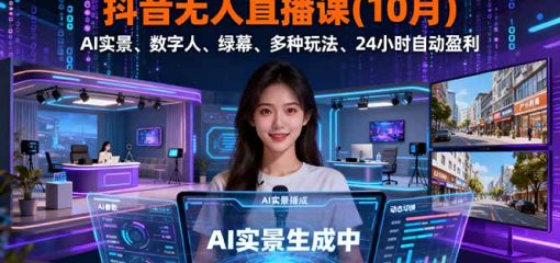 抖音无人直播课(10月