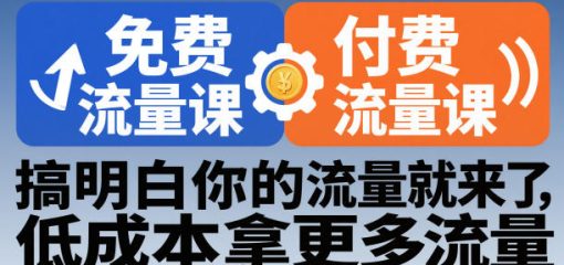 拼多多免费流量课+付费流量课，搞明白你的流量就来了，低成本拿更多流量