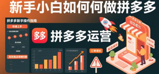 新手小白如何做拼多多，快速上手拼多多运营，避开踩坑，高效起店