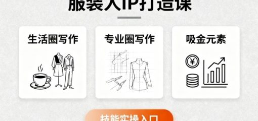 服装人IP打造课，文案创富+生活圈写作+专业圈写作+服装人专属+吸金元素+技能实操