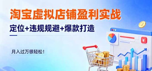 淘宝虚拟店铺盈利实战：定位+违规规避+爆款打造，月入过万很轻松！
