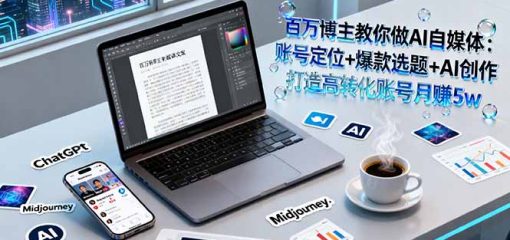 百万博主教你做AI自媒体：账号定位+爆款选题+AI创作 打造高转化账号月赚5w