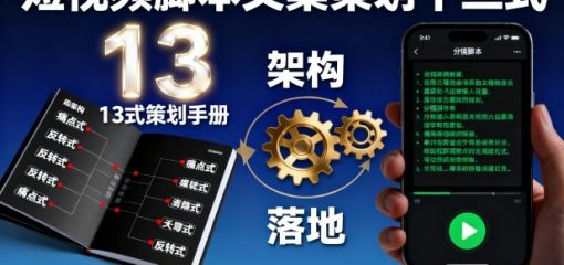 短视频脚本文案策划十三式，13种可复制落地的策划架构