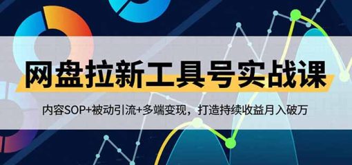 网盘拉新工具号实战课，内容SOP+被动引流+多端变现，打造持续收益月入破万